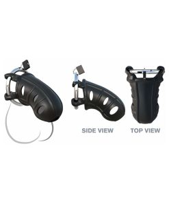 Fantasy C-Ringz Hardcore Silicone Cock Blocker Locking Chastity Cage Black