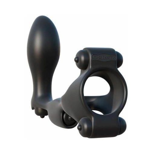 Fantasy C-Ringz Ultimate Ass-Gasm Vibrating Silicone Cockring With Anal Plug Black - Image 2