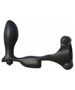 Fantasy C-Ringz Ultimate Ass-Gasm Vibrating Silicone Cockring With Anal Plug Black