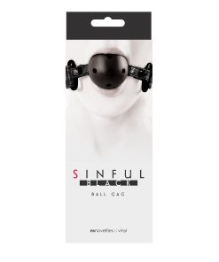 Sinful Vinyl Ball Gag Black