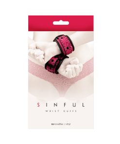 Sinful Vinyl Wrist Cuffs Pink