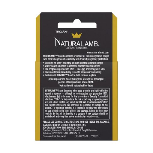 Naturalamb Lubricated Condoms 3-Pack - Image 3