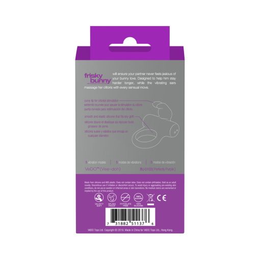 Vedo Frisky Bunny Rechargeable Vibrating Ring - Perfectly Purple - Image 8
