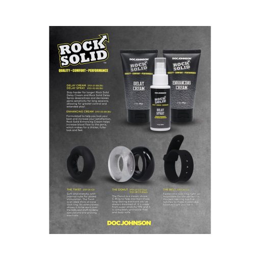 Rock Solid Adjustable Leather 3 Snap Cock Ring (Black) - Image 7
