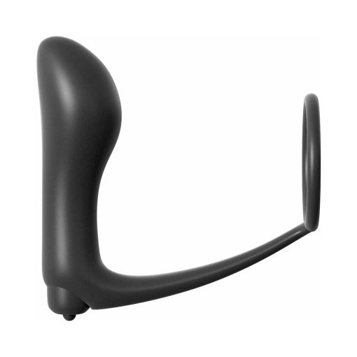 Anal Fantasy Ass-Gasm Silicone Vibrating Cockring & Plug – Black - Image 4