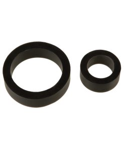 Titanmen Cock Ring Platinum Silicone Double Pack Black
