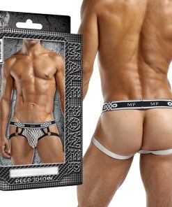 Male Power Peep Show Jock Ring Large Xtra-Large (White)