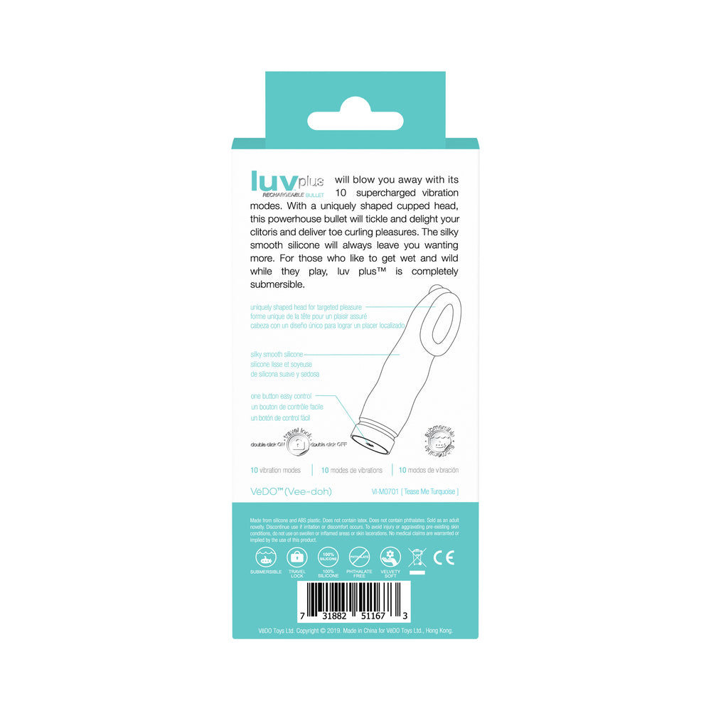Vedo Luvplus Rechargeable Vibe - Tease Me Turquoise 8 Vedo Luvplus Rechargeable Vibe - Tease Me Turquoise - Image 8