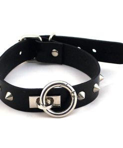 Rouge O-Ring Studded Collar (Thinner) Black