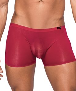 Male Power Seamless Sleek Sleek Short W/Sheer Pouch Wine Medium