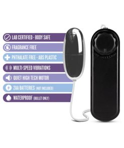 B Yours Silver Power Bullet Remote-Controlled Egg Vibrator Black