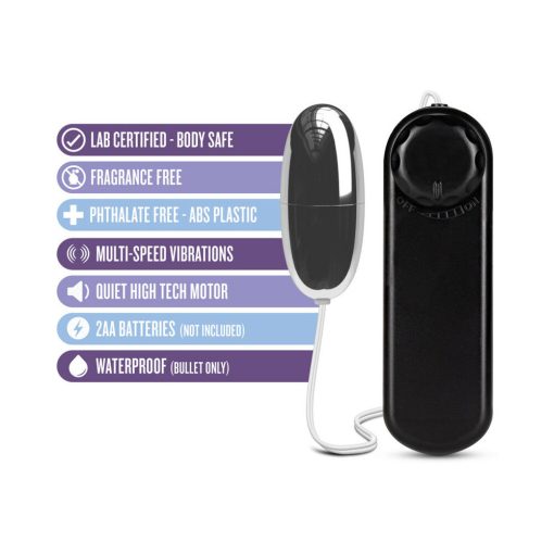 B Yours Silver Power Bullet Remote-Controlled Egg Vibrator Black - Image 4