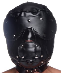 Master Series Muzzled Universal Bdsm Hood With Removeable Muzzle