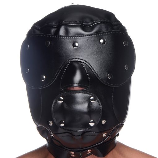 Master Series Muzzled Universal Bdsm Hood With Removeable Muzzle - Image 11