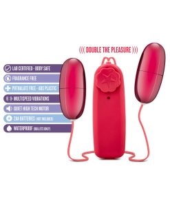 B Yours Double Pop Eggs Remote-Controlled Dual Bullet Vibrator Cerise