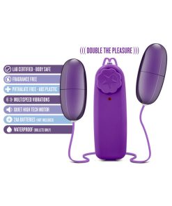 B Yours Double Pop Eggs Remote-Controlled Dual Bullet Vibrator Plum