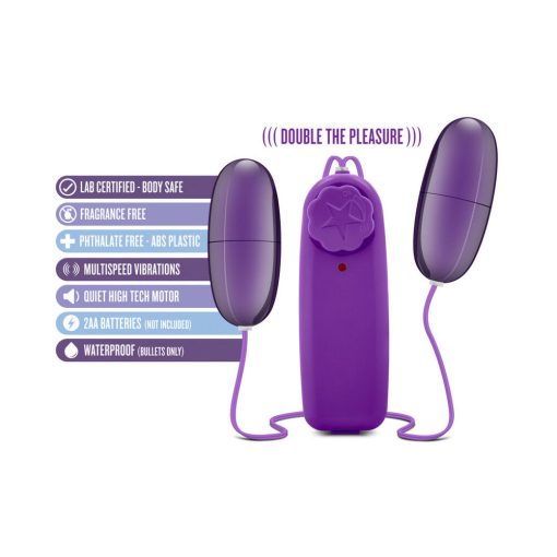 B Yours Double Pop Eggs Remote-Controlled Dual Bullet Vibrator Plum - Image 4