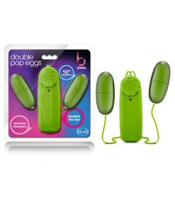 B Yours Double Pop Eggs Remote-Controlled Dual Bullet Vibrator Lime