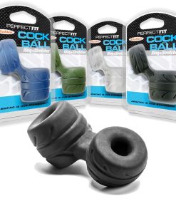 Perfect Fit Cock + Ball Ring & Stretcher Black