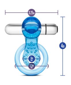 Stay Hard 10 Function Vibrating Tongue Ring Blue