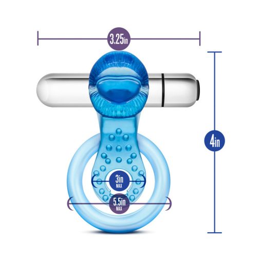 Stay Hard 10 Function Vibrating Tongue Ring Blue - Image 7