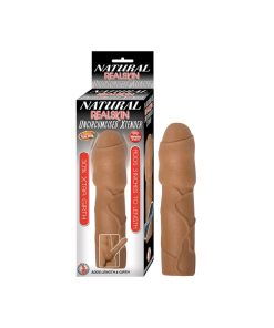 Natural Realskin Uncircumcised Xtender Removable Bullet Waterproof Brown