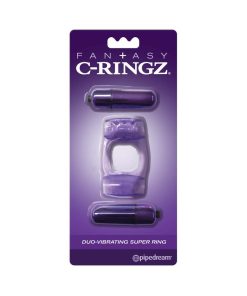 Fantasy C-Ringz Duo-Vibrating Super Ring With Dual Bullets Purple