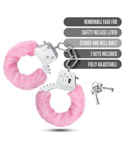 Temptasia Adjustable Faux Fur Cuffs Pink