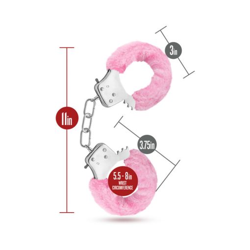 Temptasia Adjustable Faux Fur Cuffs Pink - Image 7