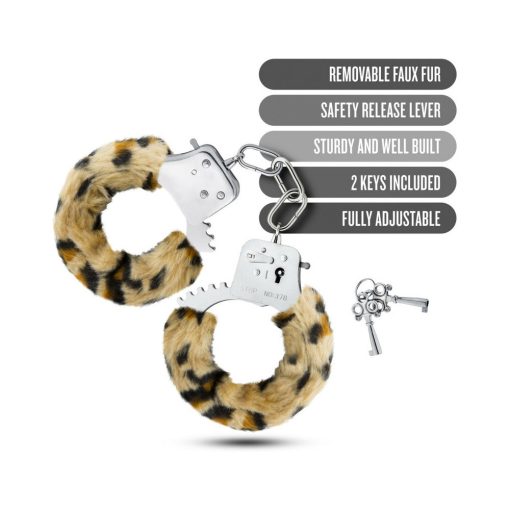 Temptasia Adjustable Faux Fur Cuffs Leopard - Image 6