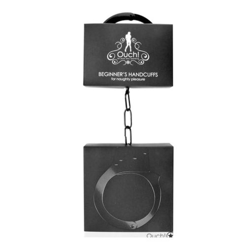Ouch! Beginner'S Metal Handcuffs With Quick-Release Black