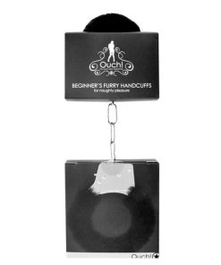 Ouch! Beginner'S Furry Handcuffs With Quick-Release Black