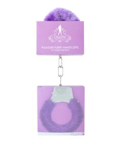 Ouch! Pleasure Furry Handcuffs With Quick-Release Purple