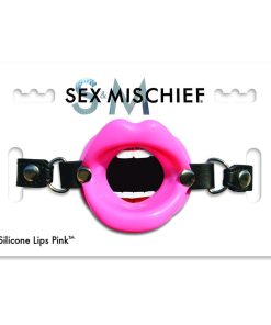 Sportsheets Sex & Mischief Silicone Lips Adjustable Open-Mouth Gag Pink