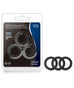 Performance Vs2 Pure Premium Silicone Cockrings 3-Pack Small Black