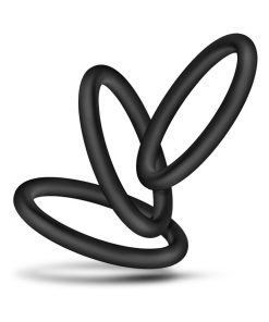 Performance Vs3 Pure Premium Silicone Cockrings 3-Pack Large Black
