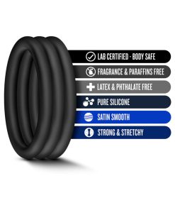 Performance Vs3 Pure Premium Silicone Cockrings 3-Pack Large Black