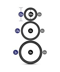 Performance Vs4 Pure Premium Silicone Cockrings 3-Pack Set Black