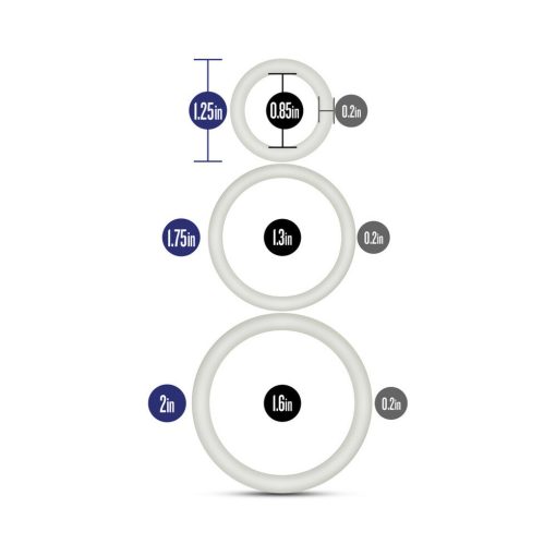 Performance Vs4 Pure Premium Silicone Cockrings 3-Pack Set White - Image 7