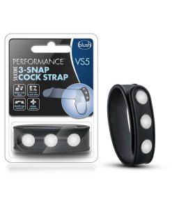 Performance Vs5 Silicone 3-Snap Cock Strap Black