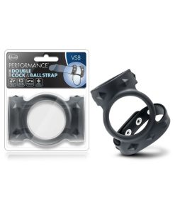 Performance Vs8 Silicone Double Cock & Ball Strap Black