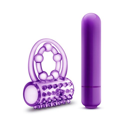 Play With Me The Player Vibrating Double Strap Cockring Purple - Image 4