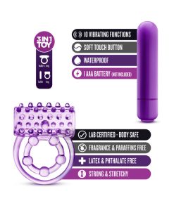 Play With Me The Player Vibrating Double Strap Cockring Purple