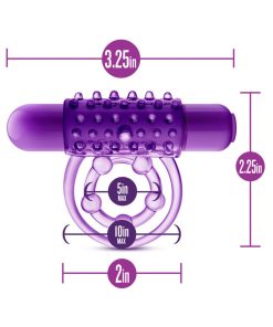 Play With Me The Player Vibrating Double Strap Cockring Purple