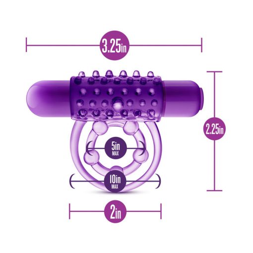 Play With Me The Player Vibrating Double Strap Cockring Purple - Image 7