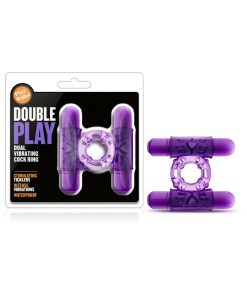 Play With Me Double Play Dual Vibrating Cockring Purple