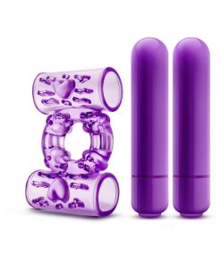 Play With Me Double Play Dual Vibrating Cockring Purple