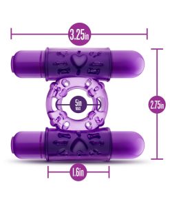 Play With Me Double Play Dual Vibrating Cockring Purple