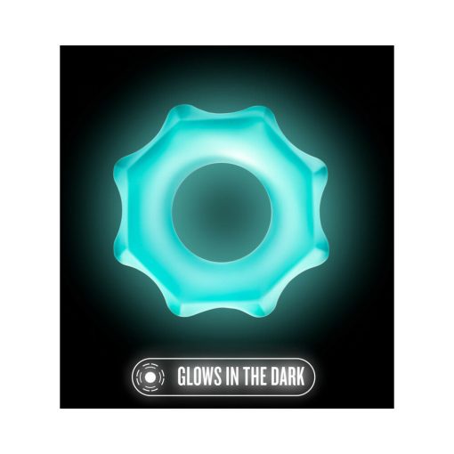 Stay Hard Glo Nutz Cockring 40-Piece Display Fishbowl Blue - Image 4