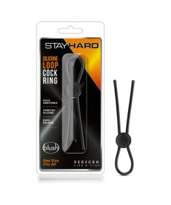 Stay Hard Silicone Loop Lasso/Bolo Cockring Black